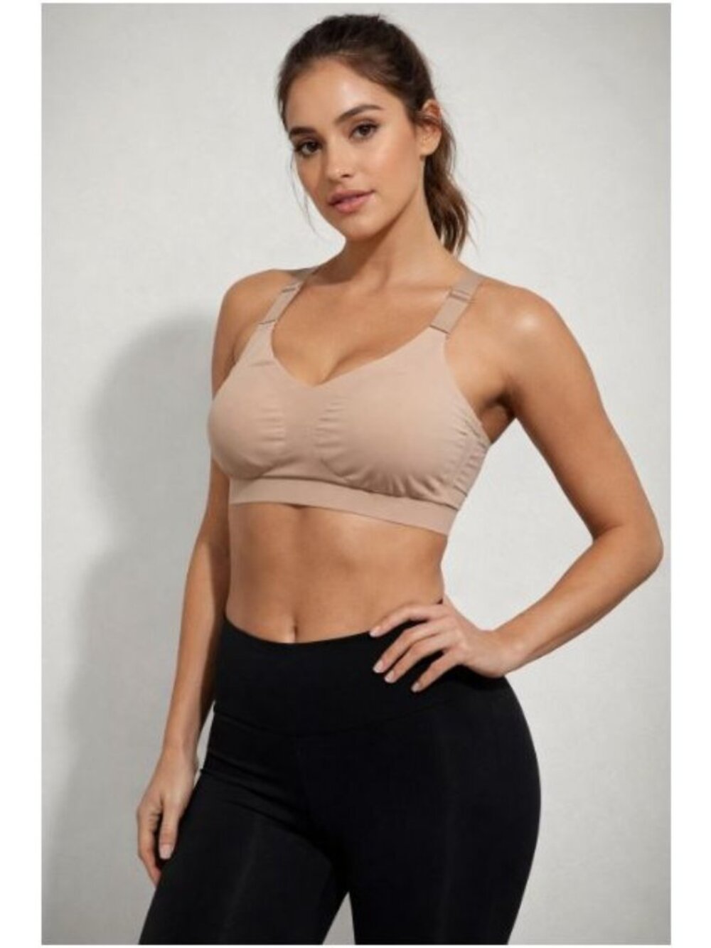Studio 1886 Womens Racerback Comport Support Bra Beige Size XL 2 Pack